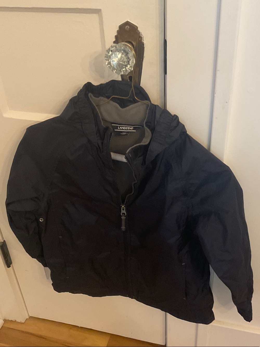 Lands' End navy Kids' Hooded Rain Jacket